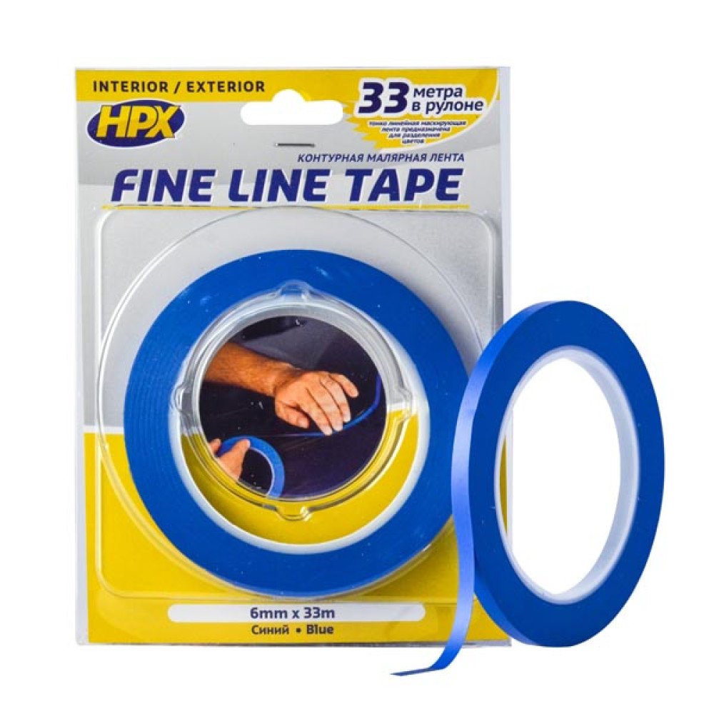 HPX FINE LINE – малярна стрічка для криволінійних контурів 6мм х 33м