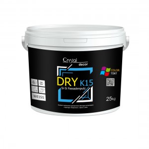 Декоративна силікат-силіконова штукатурка Crystal Decor DRY Si-Si Fassadenputz K15 25 кг